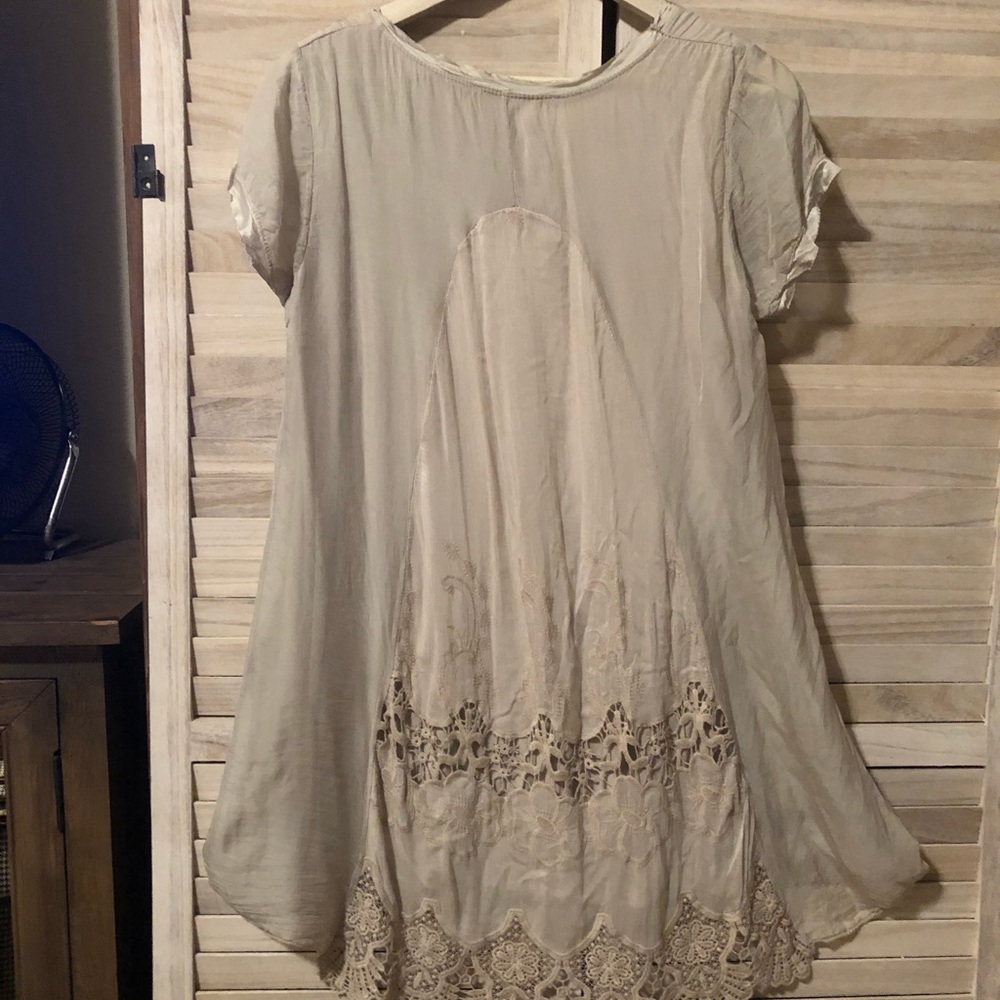 100% Silk Italian Dress by Nicole with lace